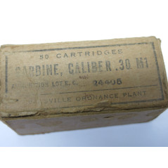 Boite vide cartouches carabine USM1 39/45 Evansville Ordnance plant  