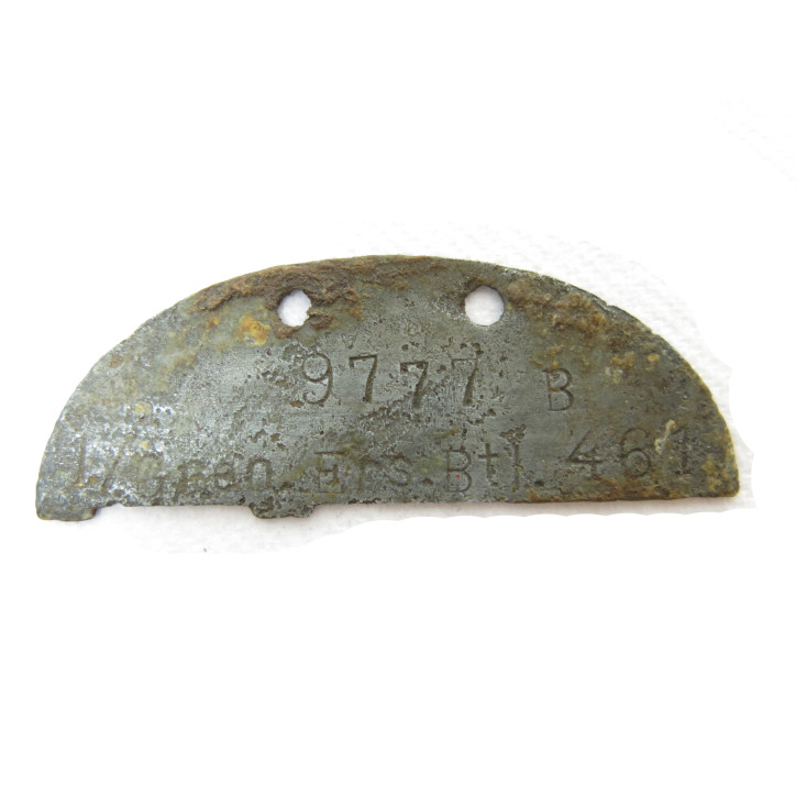 Demi plaque identification originale Allemande Normandie  Ref 416
