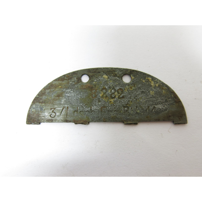 Demi plaque identification originale Allemande Normandie  Ref 500