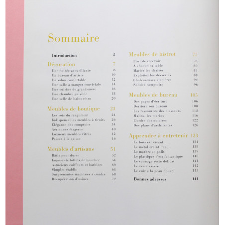livre l'univers des meubles de métiers