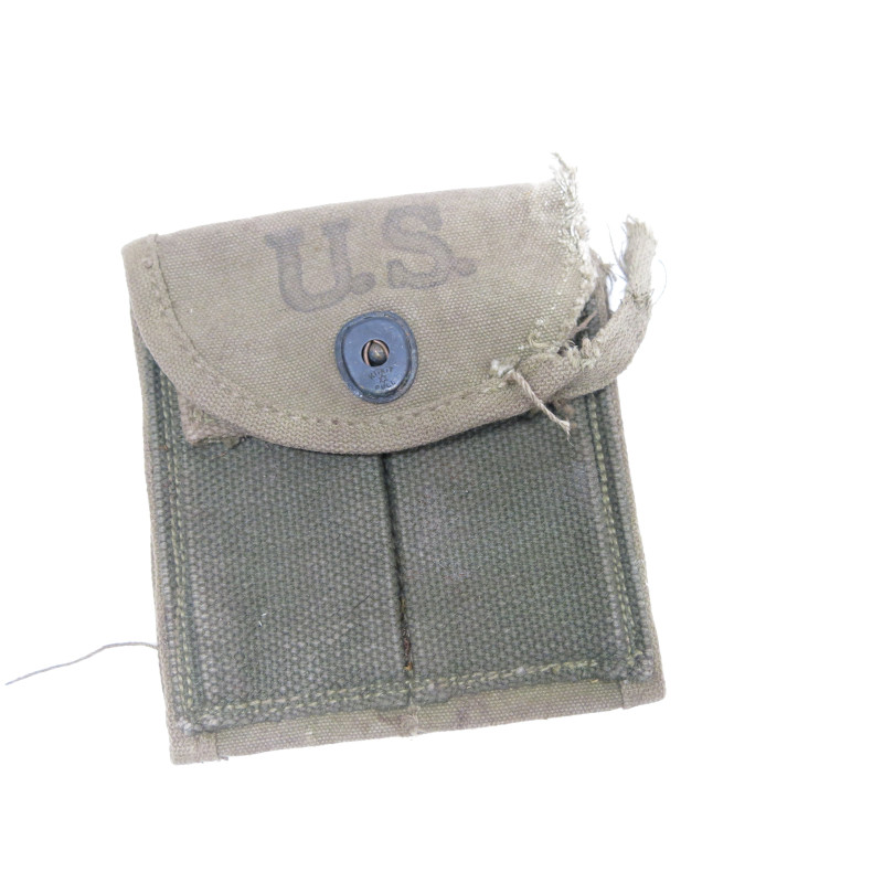 Porte chargeur toile original carabine USM1 usagé Normandie 1944 Kadin  ref 159