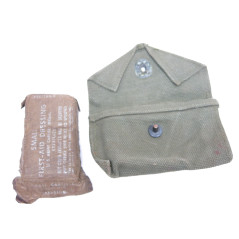 Porte pansement toile original avec pansement  US WW2 - REF 60 
