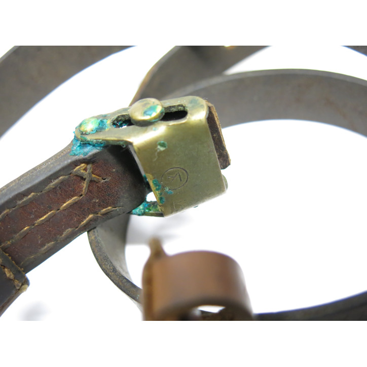 Bretelle cuir quadrillé originale Israel  fusil Mauser 98 K ref 55