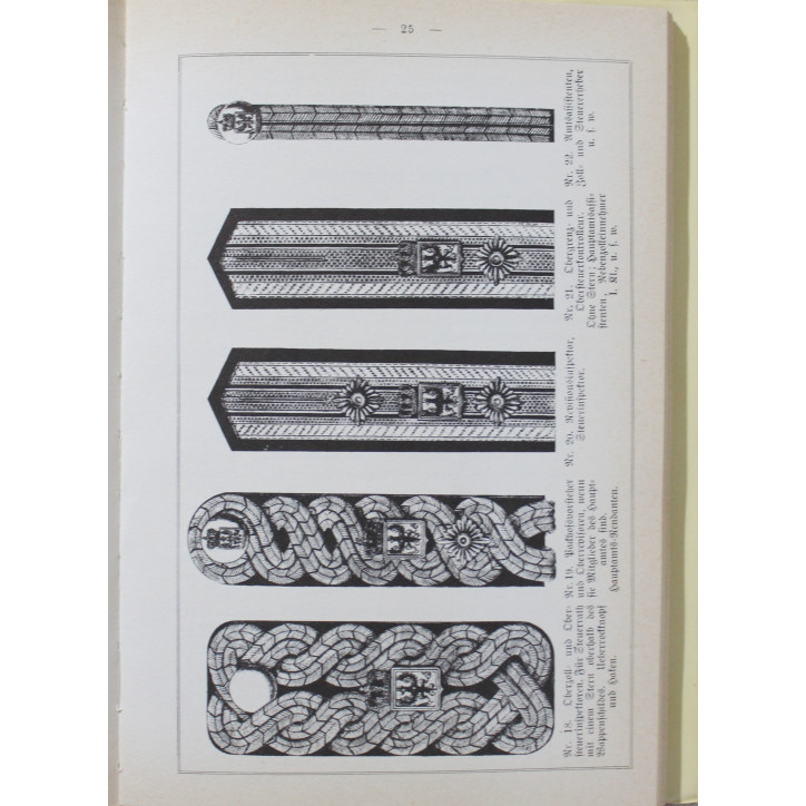 Les uniformes des fonctionnaires des postes et des chemins de fer et de la Police prussienne etc. vers 1900
