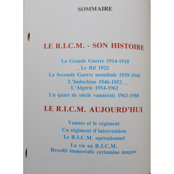 Livre Le RICM, régiment d'infanterie des chars de Marine Aux rendez-vous de la gloire
