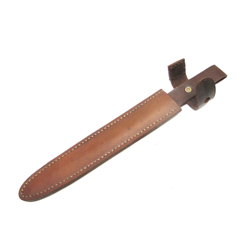 Fourreau cuir marron du poignard de tranchée Français clou 1917  ref bab 05