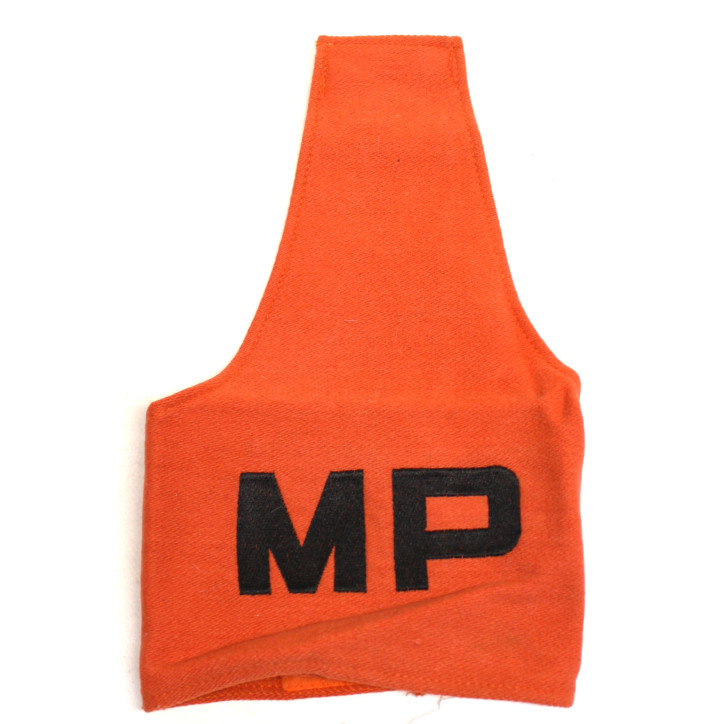 Brassard police Military "MP" noir sur orange avec attache épaulette