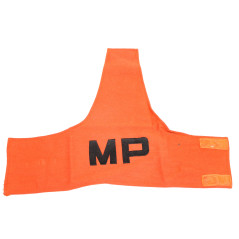 Brassard police Military "MP" noir sur orange avec attache épaulette