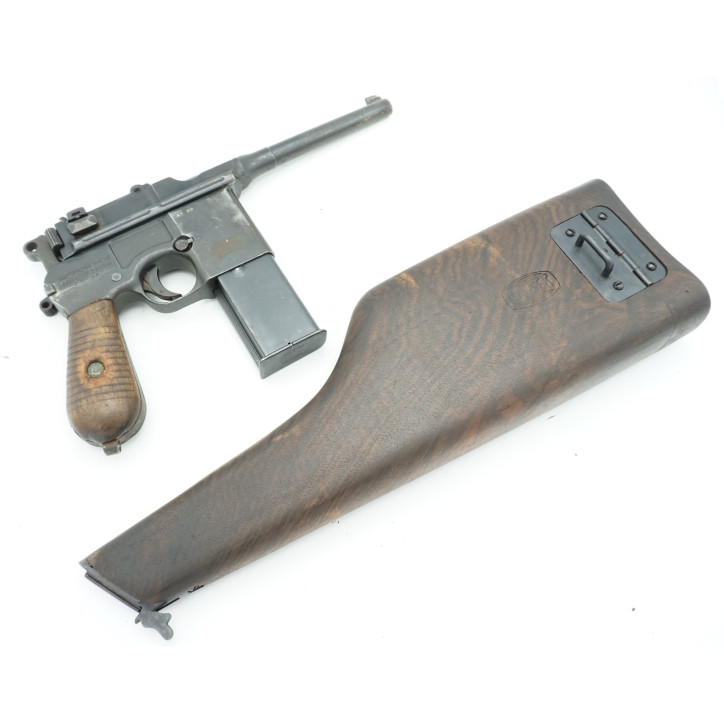 Etui-crosse Mauser Schnell 712 avec brelage M712 et Pochette en cuir