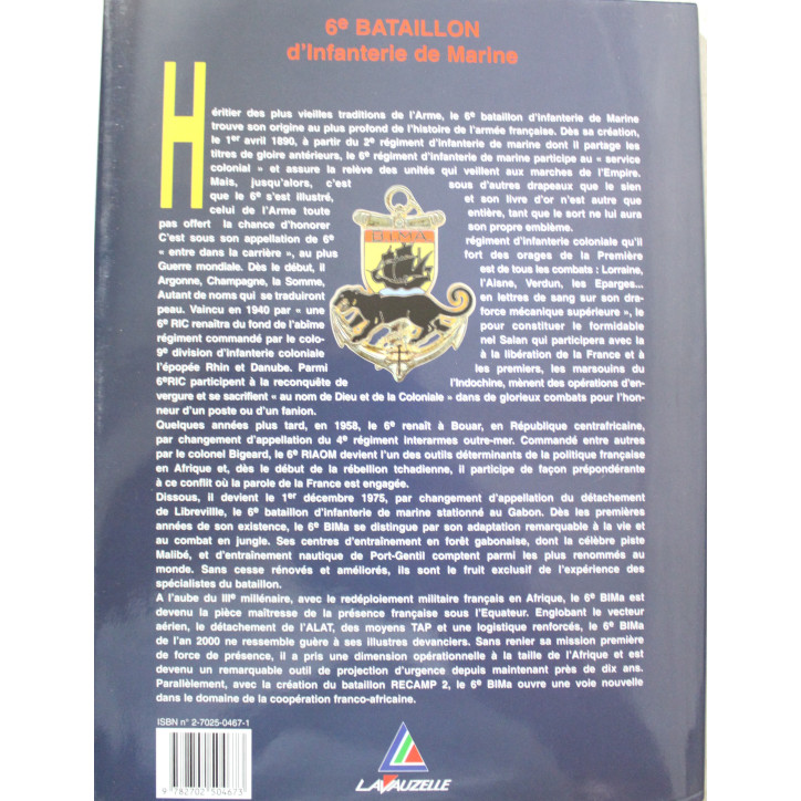 Livre 6ème bataillon d'infanterie de marine de Pierre Dufour