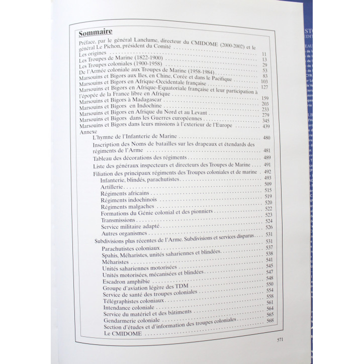 Livre Les troupes de marine - 4 siècles d'Histoire