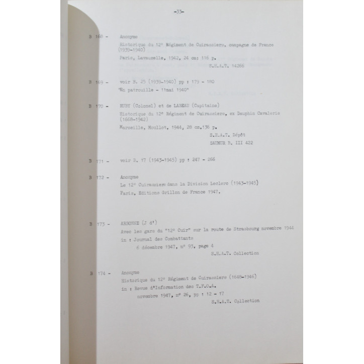 Bibliographie des historiques des régiments de l'armée française de 1914 à l'époque contemporaine. tome 2 