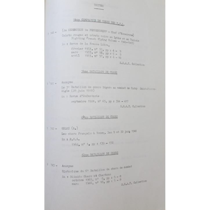 Bibliographie des historiques des régiments de l'armée française de 1914 à l'époque contemporaine. tome 2 
