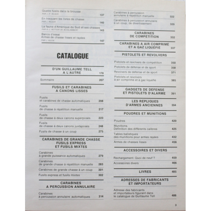Album Guillaume Tell 4 : Annuaire des armes 1980