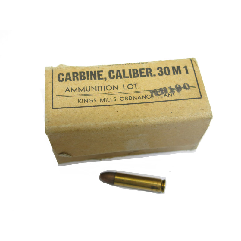 Boite pleine 1944 originale de 50 cartouches carabine USM1   PC 1943   categorie C