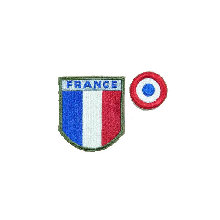 Insigne  tissu FRANCE original debarquement 1944 avec cocarde 