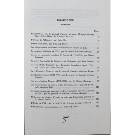 Revue historique de l'armée HS : L'aviation militaire française 1909-1969