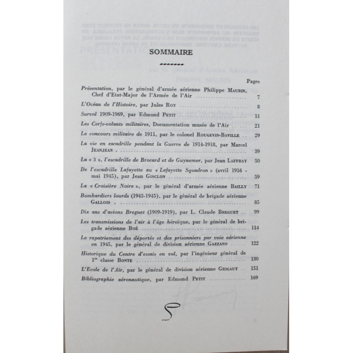 Revue historique de l'armée HS : L'aviation militaire française 1909-1969