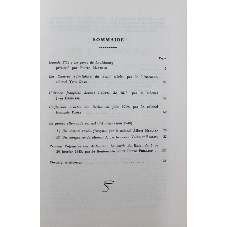 Revue Historique de l'armée No 1 - 26e année - 1970