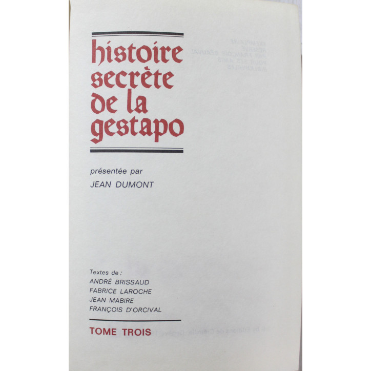 Histoire secrète de la Gestapo, tome 3