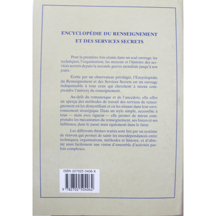 Livre Encyclopédie du renseignement et des services secrets