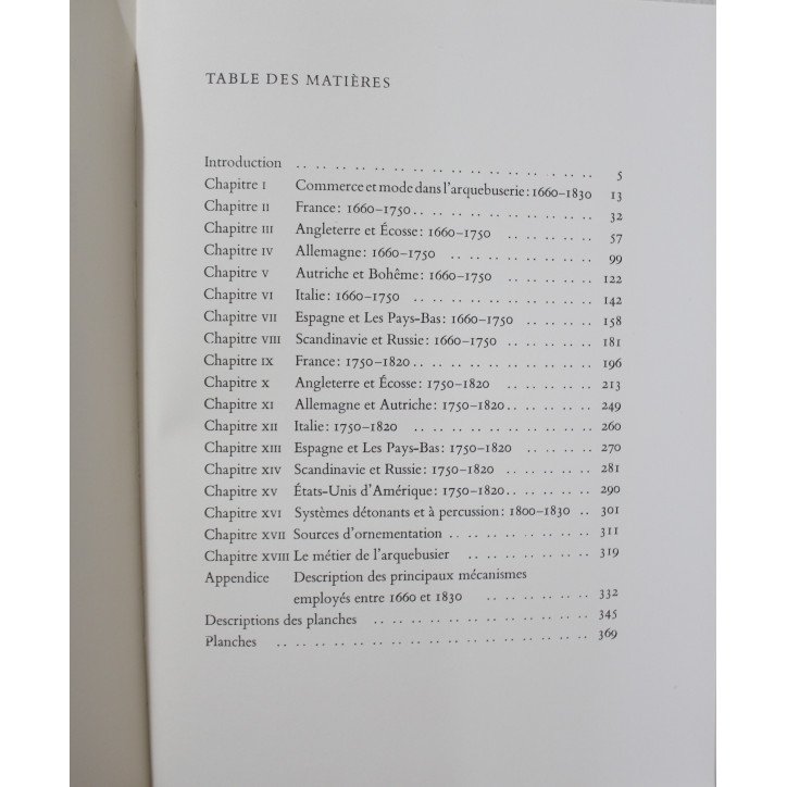 Livre Les armes à feu 1660-1830