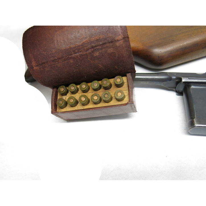 Cartouchière cuir pour Mauser C96 - Cal. 7.63 ou 9 para