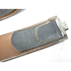 Ceinturon cuir Allemand original 1944 crochet acier ref 222