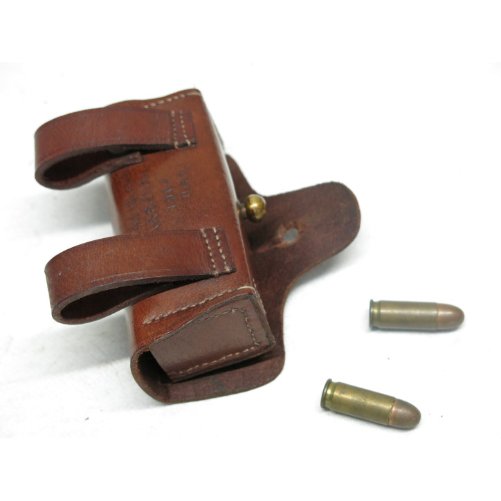 Porte cartouches cuir pistolet Colt 1900 calibre 38 auto ref 12