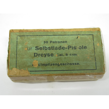 Rare boite vide cartouches Pistolet Dreyse 9 mm ref 154