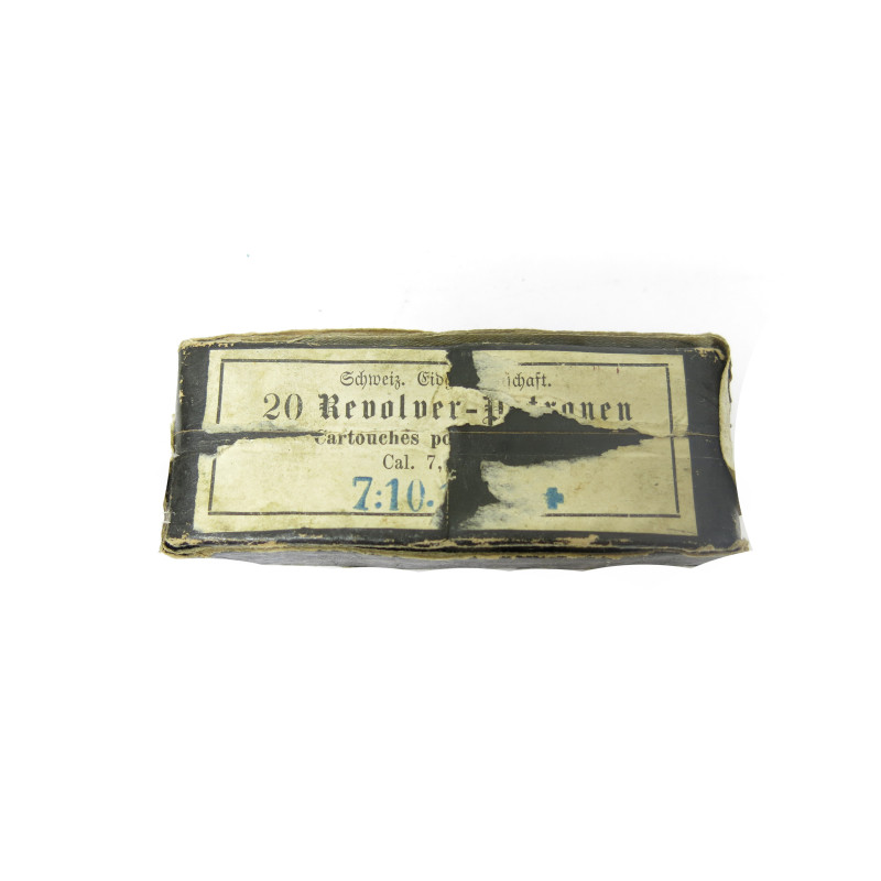 Boite de 20 cartouches 7.5 revolver Suisse 1882 /29 ref 74  catégorie B