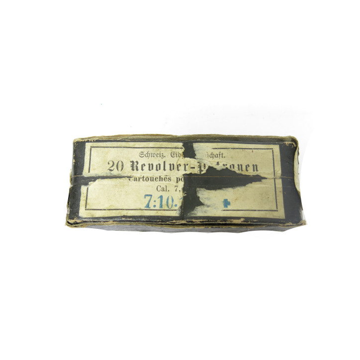 Boite de 20 cartouches 7.5 revolver Suisse 1882 /29 ref 74  catégorie B