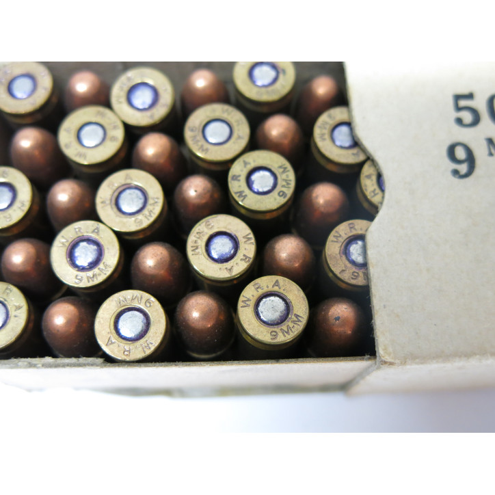 Rare boite de 50 cartouches 9 para Winchester 1943 categorie B