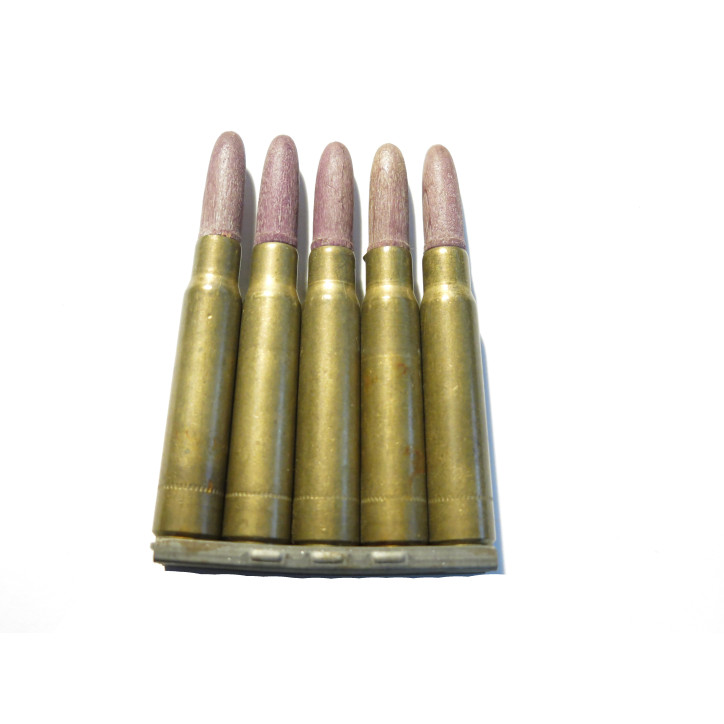 Lame chargeur avec 5 cartouches balle bois Mauser 98 K ww2  categorie C 