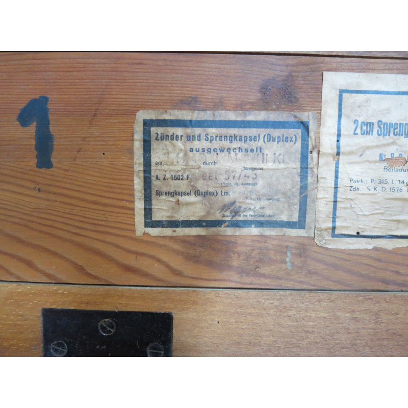  Caisse en bois pour 100 obus 20 mm Flack 1943  ref 25