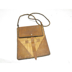 Porte carte cuir 1942 du Bataillon de Marche 4  DFL  Tchad  ref 423  