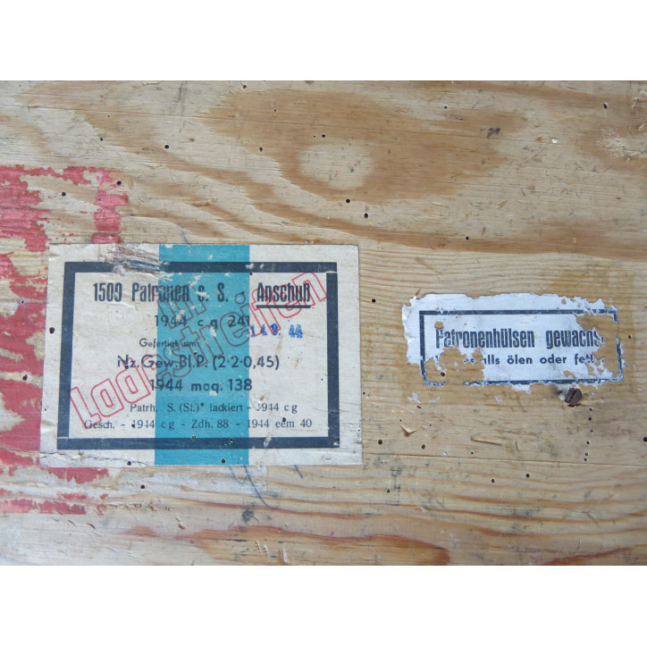 Caisse en bois pour 1500 cartouches Mauser de Sniper Anschuss ref 1100