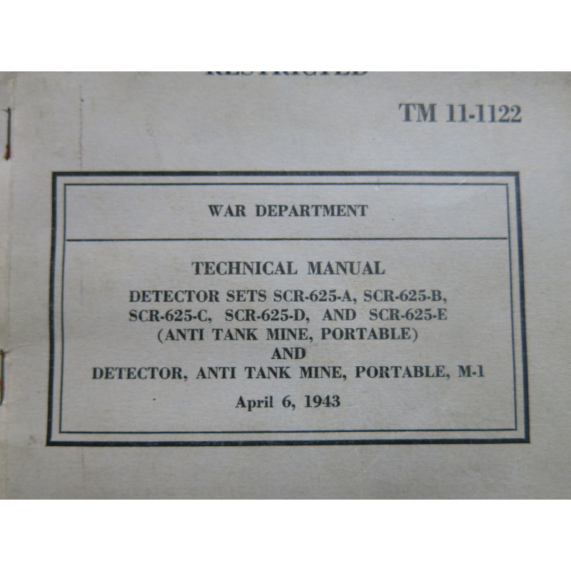 Detecteur de mine SCR 625  US 1944 dans sa boite ref