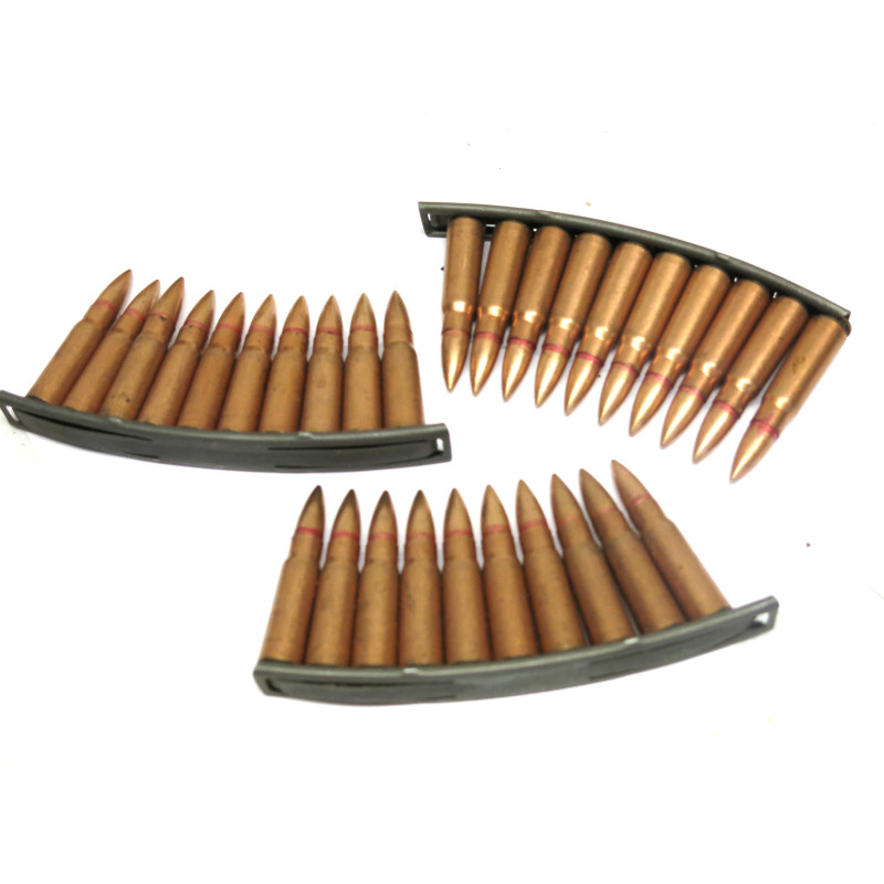 Paquet de 30 cartouches AK 47  7.62 x 39 avec lames chargeurs 