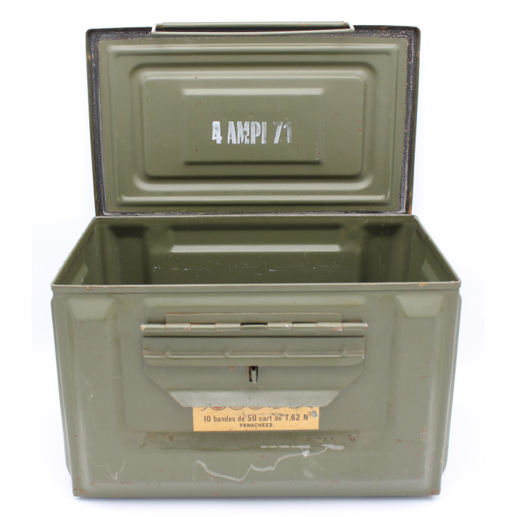 Caisse à Munitions Grand format pour 10 Bandes de 50 cart. 7.62 N ou autres