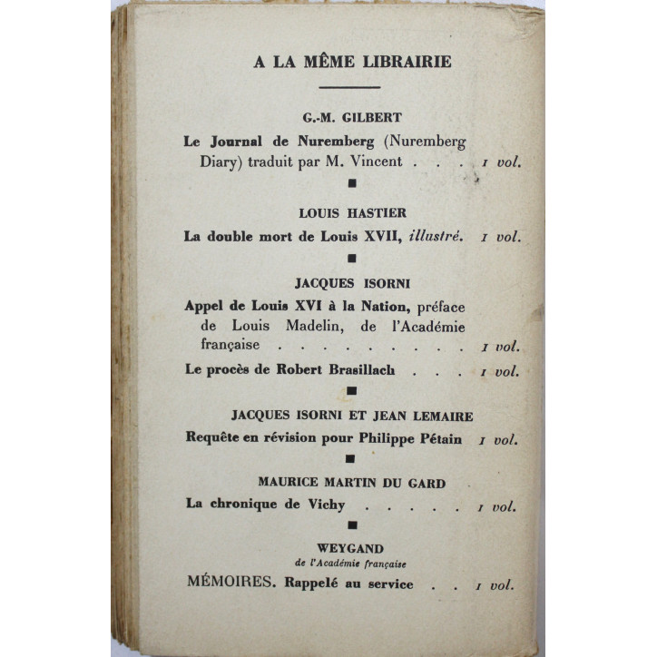 Livre Souffrance et mort du Maréchal Pétain