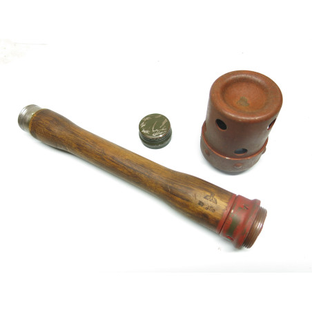 Grenade à manche originale d'exercice WH rouge 39/45 Réf 112