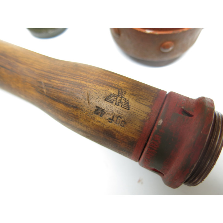 Grenade à manche originale d'exercice WH rouge 39/45 Réf 112