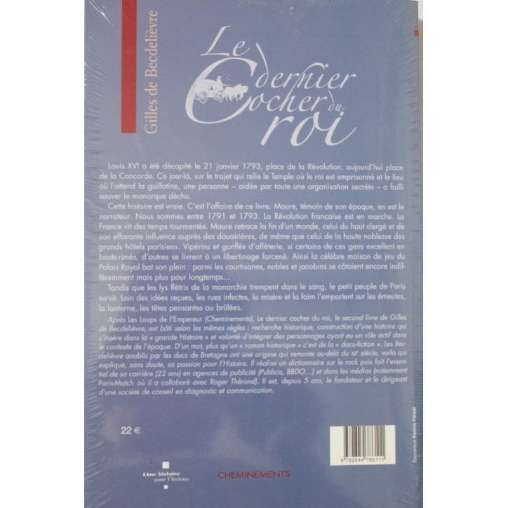 Livre Le dernier cocher du Roi de G. Becdelièvre
