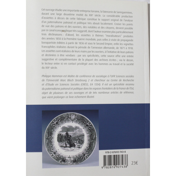 Livre La belle histoire des assiettes: Sarreguemines, 1836-1918