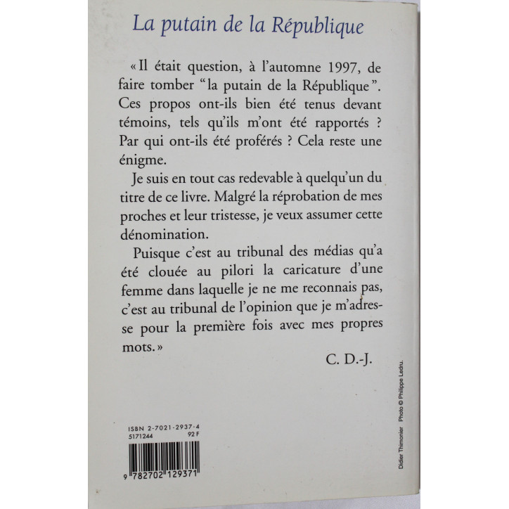 Livre La putain de la République de Christine Deviers-Joncour