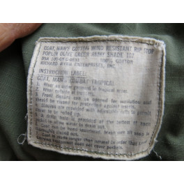 Coat mans combat tropical US Vietnam 1968 Ref 666