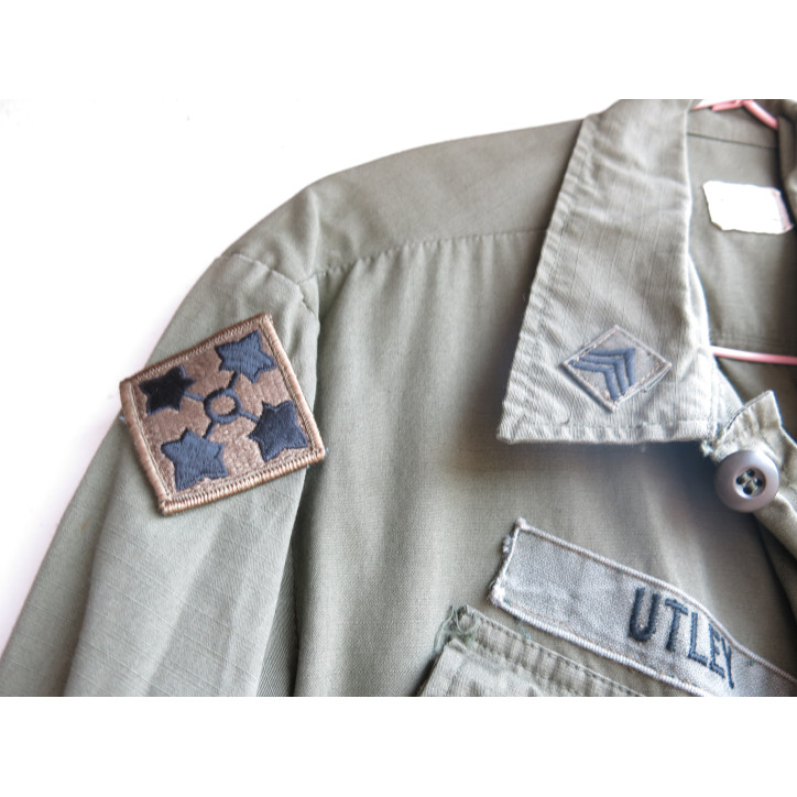 Veste tropicale coton  originale 1968 rip stop US Vietnam ref  111