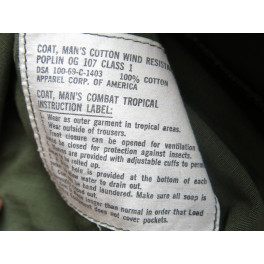 Coat mans combat tropical US Vietnam 1968 Ref 111