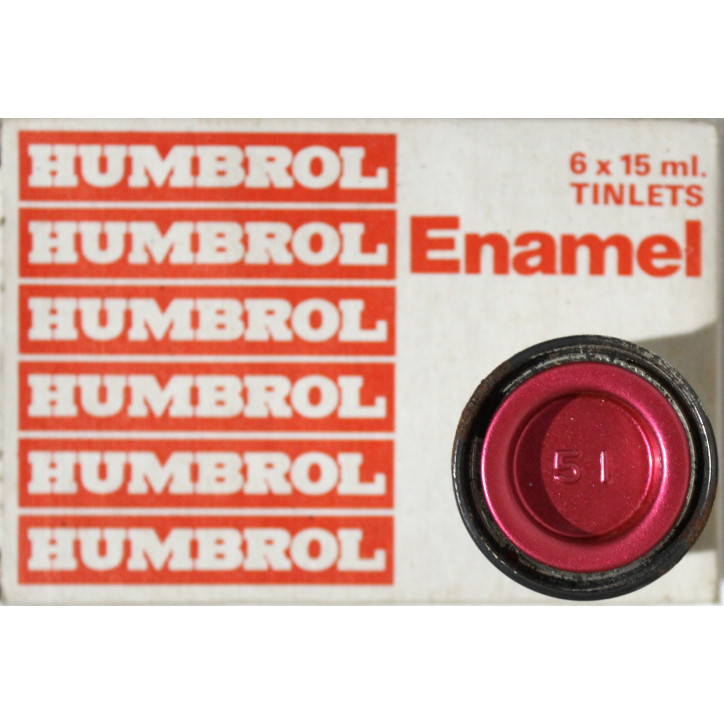 Pot de peinture Humbrol - Enamel No 51 Sunset Red - 1/2 Oz